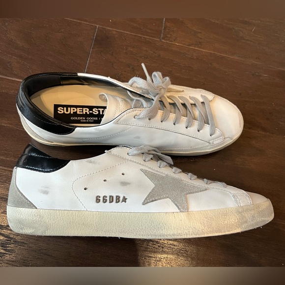 Golden Goose - Men's Super-Star with black heel tab and metal stud lettering